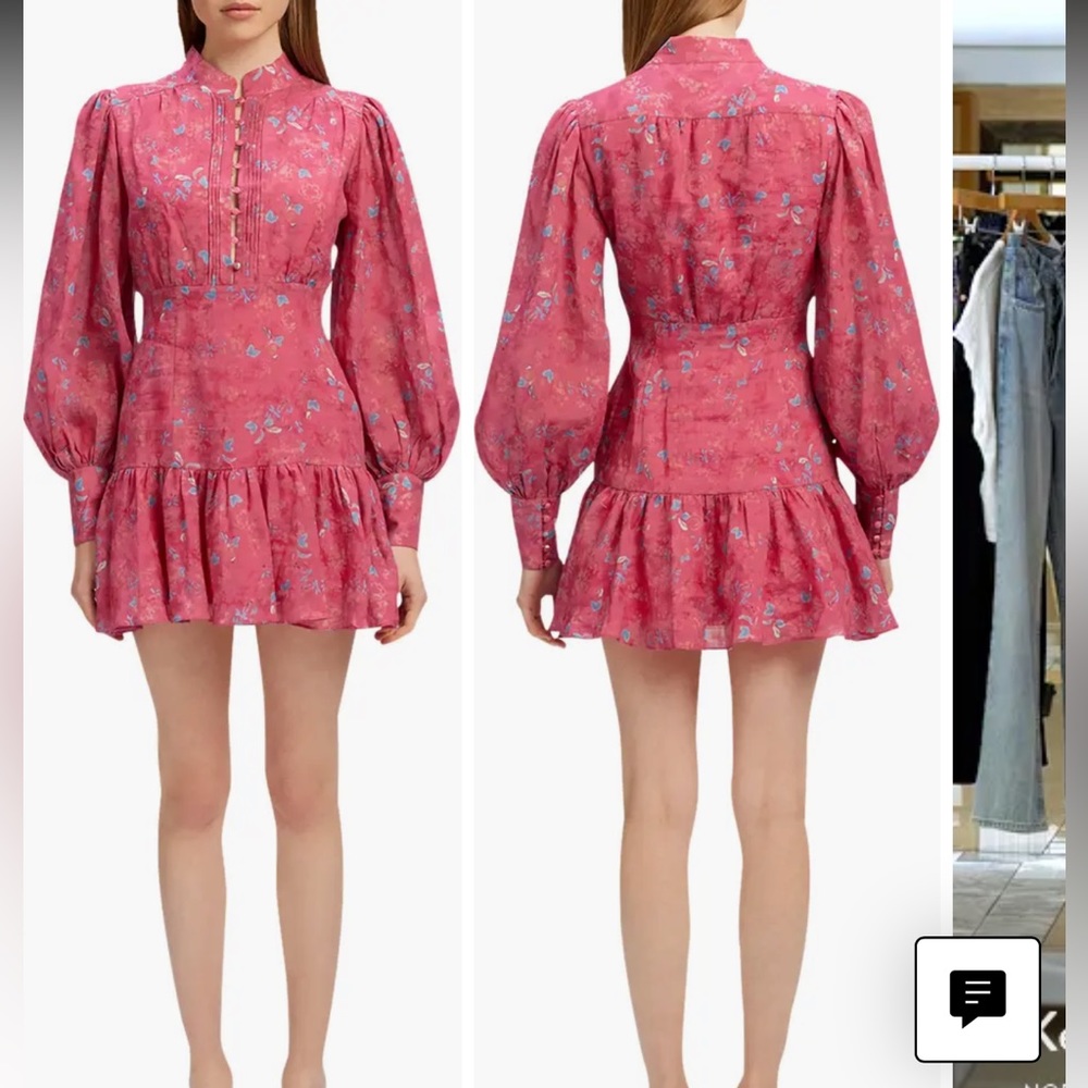 Bardot Nessa Floral Long Sleeve Minidress